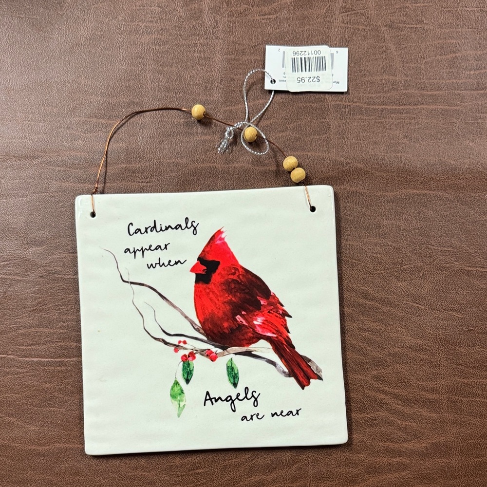 Charming Red Cardinal Ceramic Wall Art